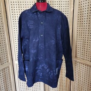 Wasted Collective Co Long Sleeve Shirt 3 Button Canvas Texture Made USA L NWT